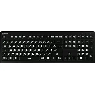 LogicKeyboard XL-Print Astra2 BL Keyboard dt. (PC) (DE, Kabelgebunden), Tastatur, Weiss