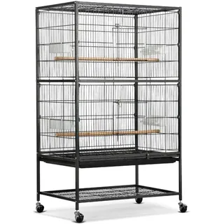 Yaheetech - Vogelvoliere Große NagerKäfig Vogelkäfig mit 4 Rollen Vogelbauer für Wellensittiche Kanarien und Papageien, 52 x 79 x 131cm
