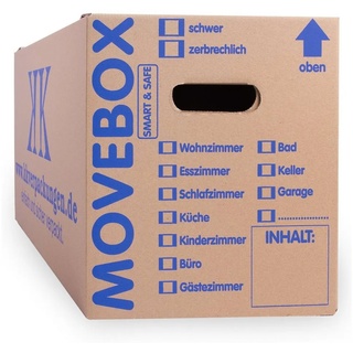 KK Verpackungen Umzugskarton, 120 Umzugskartons Movebox Smart & Safe Umzugskiste 30 kg Braun braun