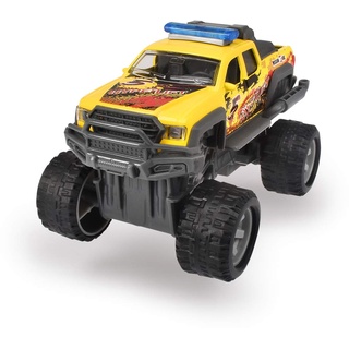 Dickie Toys Rally Monster, Spielzeugauto mit Rückzugsmotor, Gummireifen, Federung, 3, Lieferung 1 Stück, blau, gelb oder weiß, zufällige Auswahl, 15 cm