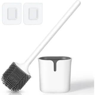 Blendura Silikon Klobürste, Klobürste Silikon WC Bürste Toilettenbürste Klobürste Toilet Brush, Flexible Silikon Klobürste mit Klobürstenhalter Wandmontage ohne Bohren Stehend für Badezimmer