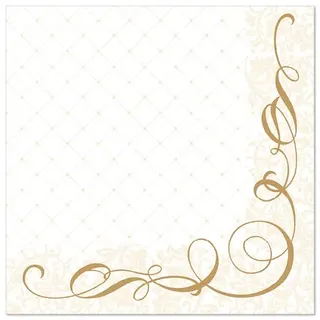 Papstar 50 Servietten ROYAL Collection 1/4-Falz 40 cm x 40 cm Gold Megan
