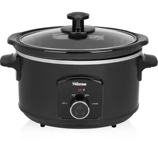 Tristar VS-3915 Schongarer (Edelstahl Keramiktopf mit 2 Hitzestufen und Warmhaltefunktion, 3,5 L)