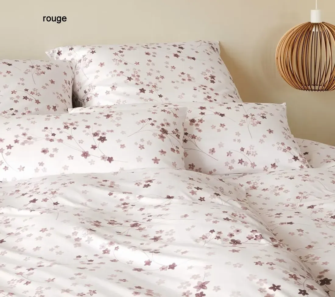 Elegante Mako-Jersey Bettwäsche Pretty - 135x200 cm + 40x80 cm	rouge