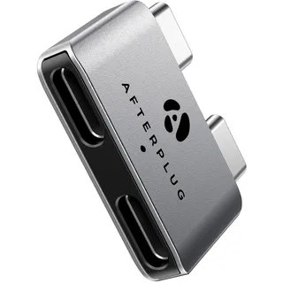 Afterplug Dual USB‐C Extender für MacBook mit Hülle, 2-Port Pass‐Through-Adapter für Thunderbolt 5/4/3 & USB4 - 240W PD, 8K Video, 80Gbps Daten - Space Gray