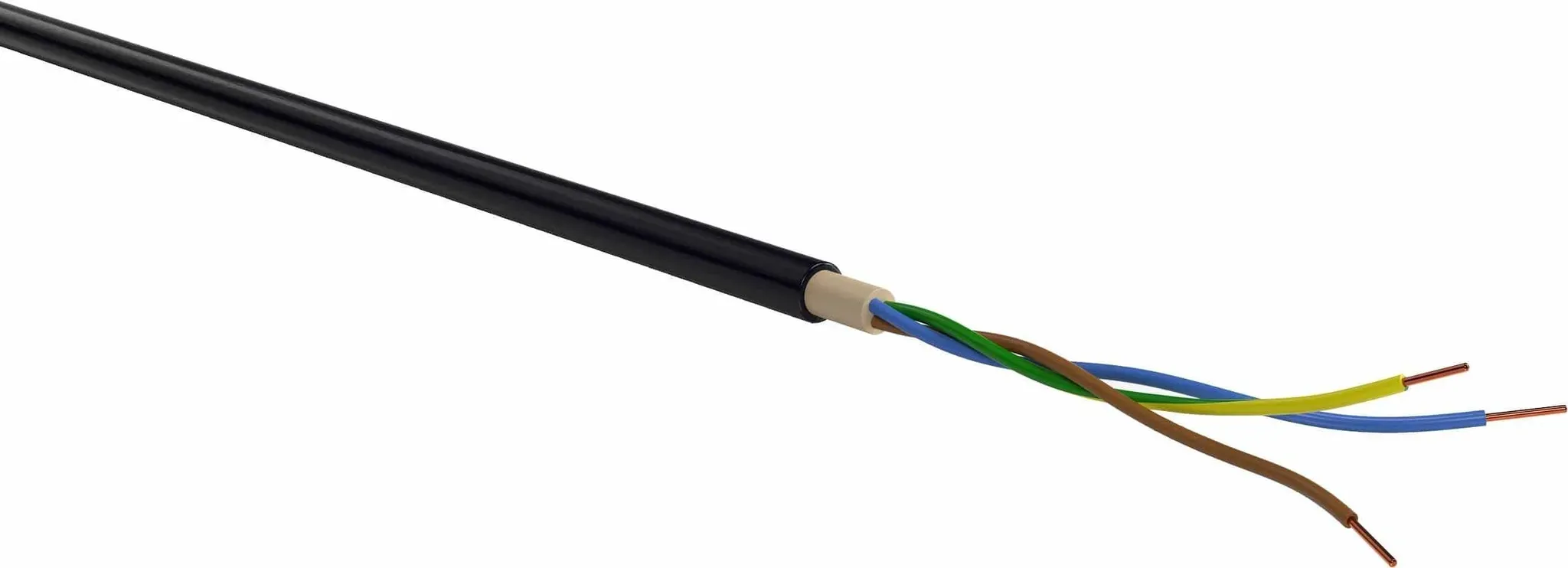 Erdkabel NYY-J 3X1,5 mm2, eindrähtig, 50m, schwarz