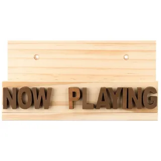 Navaris Plattenhalter Holz Plattenständer Vinyl Schallplatten Halter für 8 Platten - Wand oder Stand - Now Playing