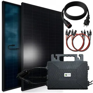 sunniva Balkonkraftwerk Full Black Bifacial 800W inkl. Eco Flow Wechselrichter + 2 x 460W Solarpanels