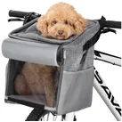 Hundekorb Fahrrad vorne 10kg - Fahrradkörbe für Hunde und Katzen - Hundefahrradkorb Hunderucksack Katzenrucksack - Transporttasche Rucksack - Transportrucksack Grau