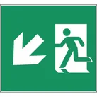Schild I Piktogrammscheibe Rettungsweg links abw., Typ D,für CUBE-LUX STANDARD, ASR/ISO