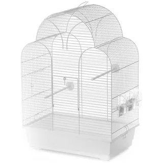 Duvo+ Vogelkäfig Sonia weiß 45x28x63cm für 2 Vögel, Schubfach & Zubehör