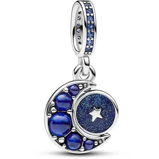 Pandora Funkelnder Drehender Mond Charm-Anhänger aus Sterling Silber mit künstlichen Kristallen, Kompatibel Moments Armbändern, 792979C01