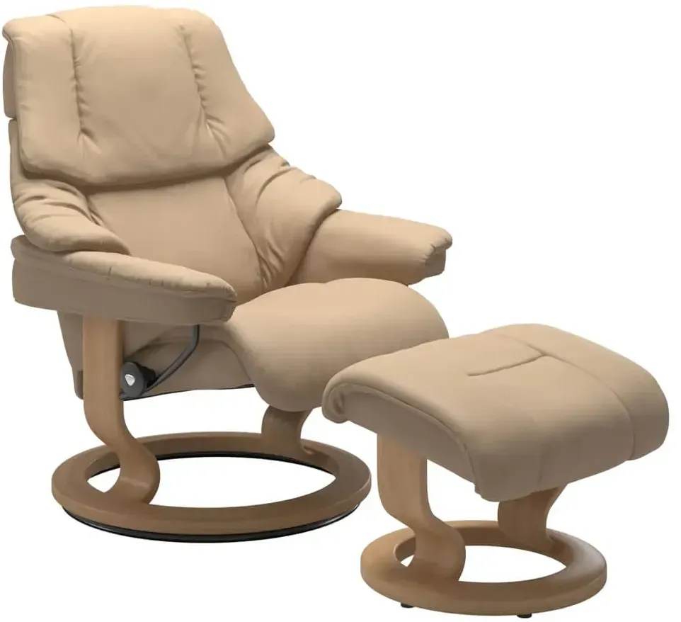 Stressless Sessel Reno M | mit Classic Untergestell Paloma Beige Eichefarben