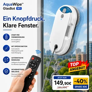 aquawipetm OsmoTM RoboClean Fensterputzroboter Fensterroboter Fensterreinigungsroboter