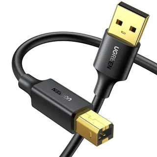 UGREEN USB (3m) Printer Cable USB-A auf Typ-B Stecker Drucker Kabel kompatibel mit HP,Canon,Epson,Lexmark,Brother,Dell,DAC usw.