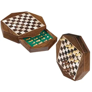 Philos 2718 - Schachkassette Octagon, Reise, mini, Feld 13 mm, magnetisch