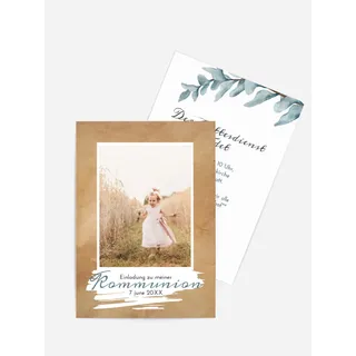 Einladungskarten Kommunion selbst gestalten mit Spruch und Fotos im Onlinedesigner bei Meine-Kartenmanufaktur.de