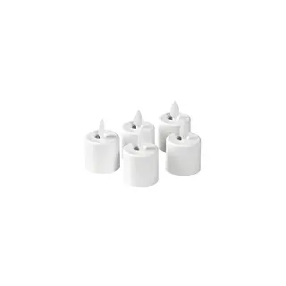 Duni LED Set Moving Flame, wiederaufladbar, Warm White, 5 Stück, Ersatzteil 38 x Ø 36 mm 25 Std. Weiß,