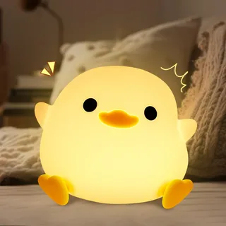 TRUMPETS DoDo Duck Ente Nachtlicht, Kawaii Silikon Cute Enten Lampe, Dimmbar Kinderzimmer Nachtlicht, Wiederaufladbare Touch LED Nachttischlampe mit 20 Minuten Timer,Geschenke für Jungen, Mädchen