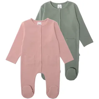 Body LILIPUT, Baby, Gr. 50, EURO-Größen, grün (grün, rosa), 95% Baumwolle, 5% Polyester, unifarben, lang, Rundhals, Langarm, Bodies, mit praktischen Druckknöpfen im Schritt