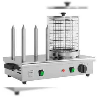 METRO Professional Hot-Dog-Maker mit Brot-Heizstäben GHM2001, Edelstahl / Glas, 54 x 30 x 39 cm, 550 W, lebensmittelecht, mit Tragegriff, silber