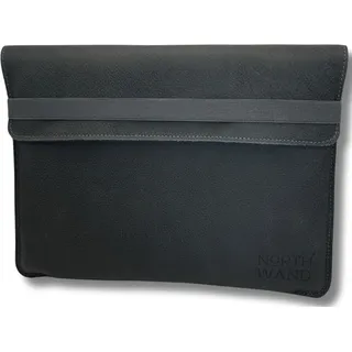 NorthWand Tasche für 11 Zoll iPad Pro (M4 2024 & 4+5.Gen) iPad Air (M2 2024 & 5.Gen) iPad. Hülle, Case ohne/mit Apple Smart Folio, Keyboard. Weiches Büffelleder, Signetprägung. Made in Germany Schwarz