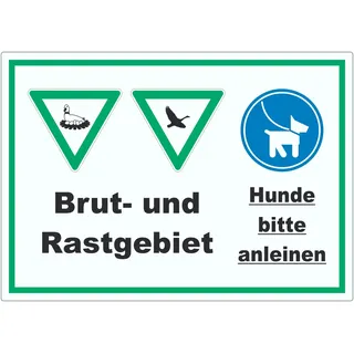 Brut- und Rastgebiet Hund anleinen Aufkleber A5 (148x210mm)