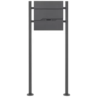 ML-Design Ecd Germany Standbriefkasten mit Zeitungsfach, Design Briefkasten mit Pfosten, Briefkastenanlage, Briefkastenständer Anthrazit Höhe 120cm, Postkasten