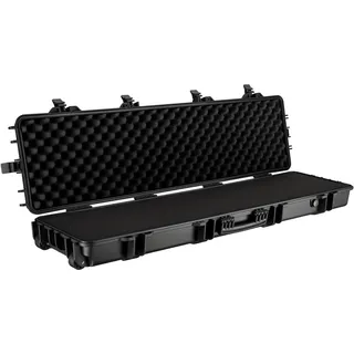 Wiltec Waffenkoffer 137,8 x 38,3 x 17,5 cm für Langwaffen, Gewehrkoffer mit Schaumstoffpolsterung und Rollen für sicheren Transport, Langwaffenkoffer mit hoher Traglast und Tragegriff