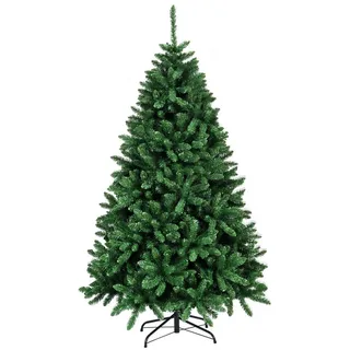 Costway 180CM Weihnachtsbaum, Christbaum kuenstlich, Tannenbaum mit faltbarem Metallstaender, Kunstbaum aus pvc, Dekobaum mit 1355 Spitzen,