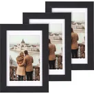 3er-Set Bilderrahmen mit robustem Acrylglas, 10 x 15 cm, A6, schwarz