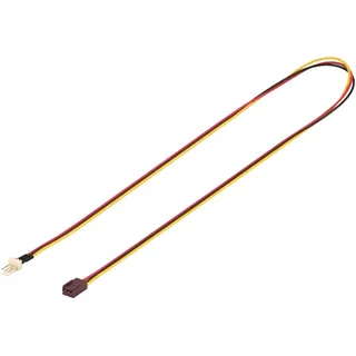goobay 93876 Internes Stromkabel / Stromadapter für PC Lüfter mit Lüfter-Stecker (3-Pin) auf Lüfter-Buchse (3-Pin), 0,6m