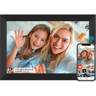 Digitaler Bilderrahmen FRAMEO WLAN 32GB Digitaler Fotorahmen 10,1 Zoll 1280x800 IPS LCD-Touchscreen Smart Cloud-Fotorahmen Mit Automatischer Drehung Momente Sofort Über Die Frameo-App Teilen