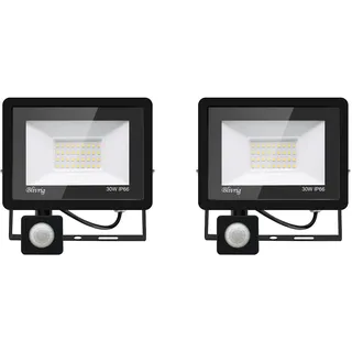 2*led strahler mit bewegungsmelder außen 30W,3000LM LED Strahler Außen mit Bewegungsmelder IP66 Scheinwerferled aussenstrahler bewegungsmelder Kaltes Weiß 6000K Außenstrahler LED Fluter Flutlicht