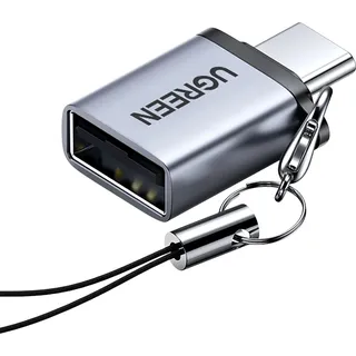 UGREEN Us270 USB-C® Stecker, USB-A Buchse Adapter mit Trageband - Grau
