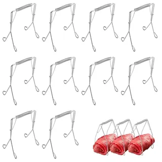 10 Stück Rouladenklammern,Roladenklemmen,Rouladenklammern Edelstahl Rostfrei,Kohlrouladen Klammern,Rouladen Klammern,Rinderrouladen Klammern,Geeignet Zum Spannen Von Fleischröllchen Und Kohl
