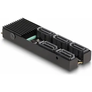 DeLock 64051 Schnittstellen-Konverter [1x M.2 2280 Key B+M Stecker zu 5 x SATA mit Kühlkörper