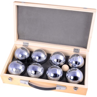 Engelhart - 010206 - Petanque Kugeln Set (8 boulekugel) Luxus Petanque Spiele - Boules-Set In Holzkiste, 8 Stuck- Jeu de Boules -