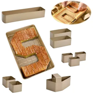 Verstellbare Kuchenform Zahlen Und Buchstaben,Antihaft Kohlenstoffstahl Backform FüR Kreatives Tortenbacken,Diy Formen FüR Partys,Nummer Torte Verstellbar,Number Cake Backform