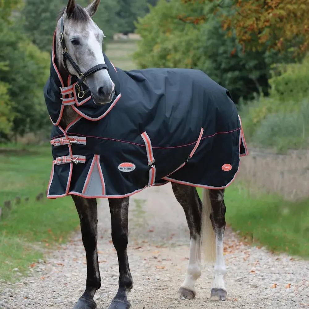 Weatherbeeta Comfitec Premier mit Therapy-Tec Detach-A-Neck Medium 220g - black/silver/red, 105