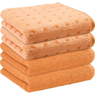 Erwin Müller Handtuch Sigmaringen 4er-Pack Walk-Frottier apricot Größe 50x100 cm