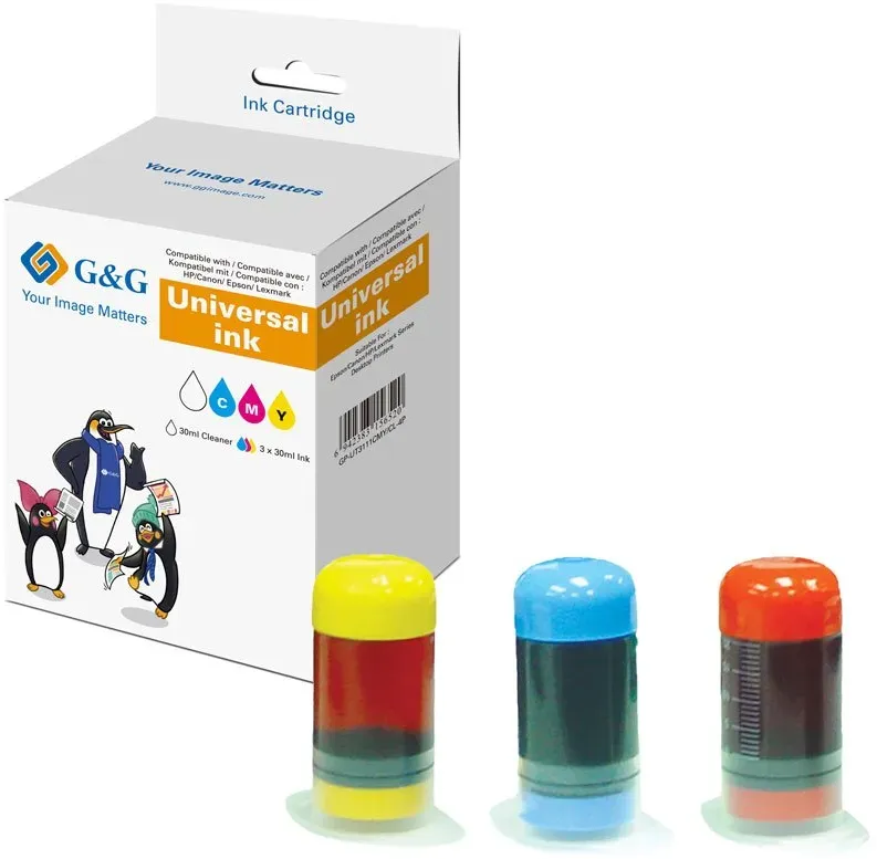G&G Universal Tintenpatronen-Refillset mit farbiger Tinte