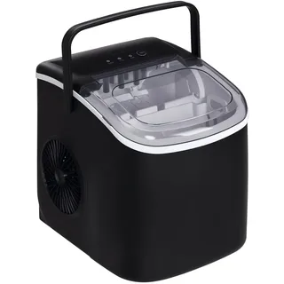 Homcom Eiswürfelmaschine, 12 kg/24h, 9 Eiswürfel in 6-12 Minuten, Selbstreinigender Eiswürfelbereiter mit Griff, Eisschaufel und Korb Ice Maker für Küche, RV, Camping