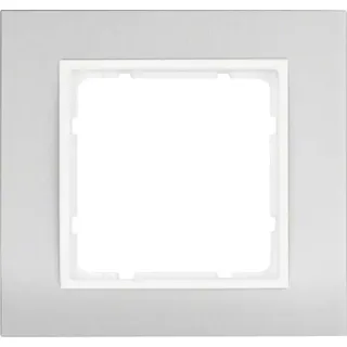Berker Rahmen 1-fach B.3, Alu/polarweiß matt, Aluminium eloxiert