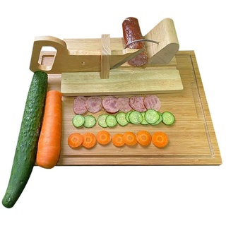Wurstschneider aus Holz Wurst-Schneidemaschine,Wurst-Guillotine Wurst-Hobel Salamischneider Wurst-Schneidebrett für Speck