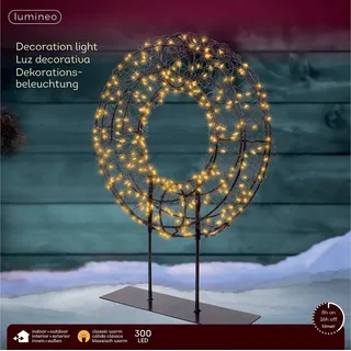 Lumineo Micro LED-Kranz auf Fuss X-MAS 38cm - Schwarz