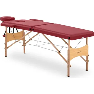 Physa Massageliege - Massagesessel, Massageliege klappbar Massagebank Massagetisch Holzrahmen 227 kg rot