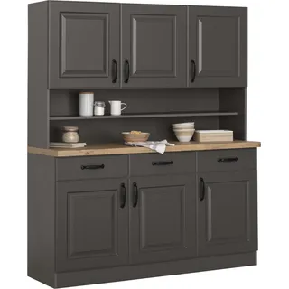 WIHO KÜCHEN Küchenbuffet »Erla«, 150 cm breit mit Kassettenfront, grau