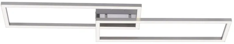 LED Deckenleuchte stahlfarben und quadratisch, im Geometric Look Smart Home fähig