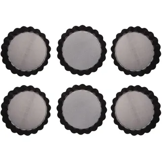 Mocturnity Quiche-Pfannen Mini-TöRtchen-Pfannen mit Abnehmbarem Boden Tortendosen-Sets Lose BasisTarte-Form KäSekuchen-Pfanne Tortenform 6Er Pack